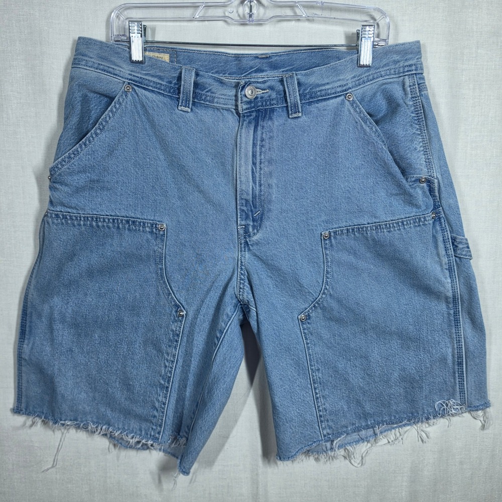 Levis Shorts Women 31 Double Knee Utility Premium Baggy Dad Frayed Hem Gorpcore